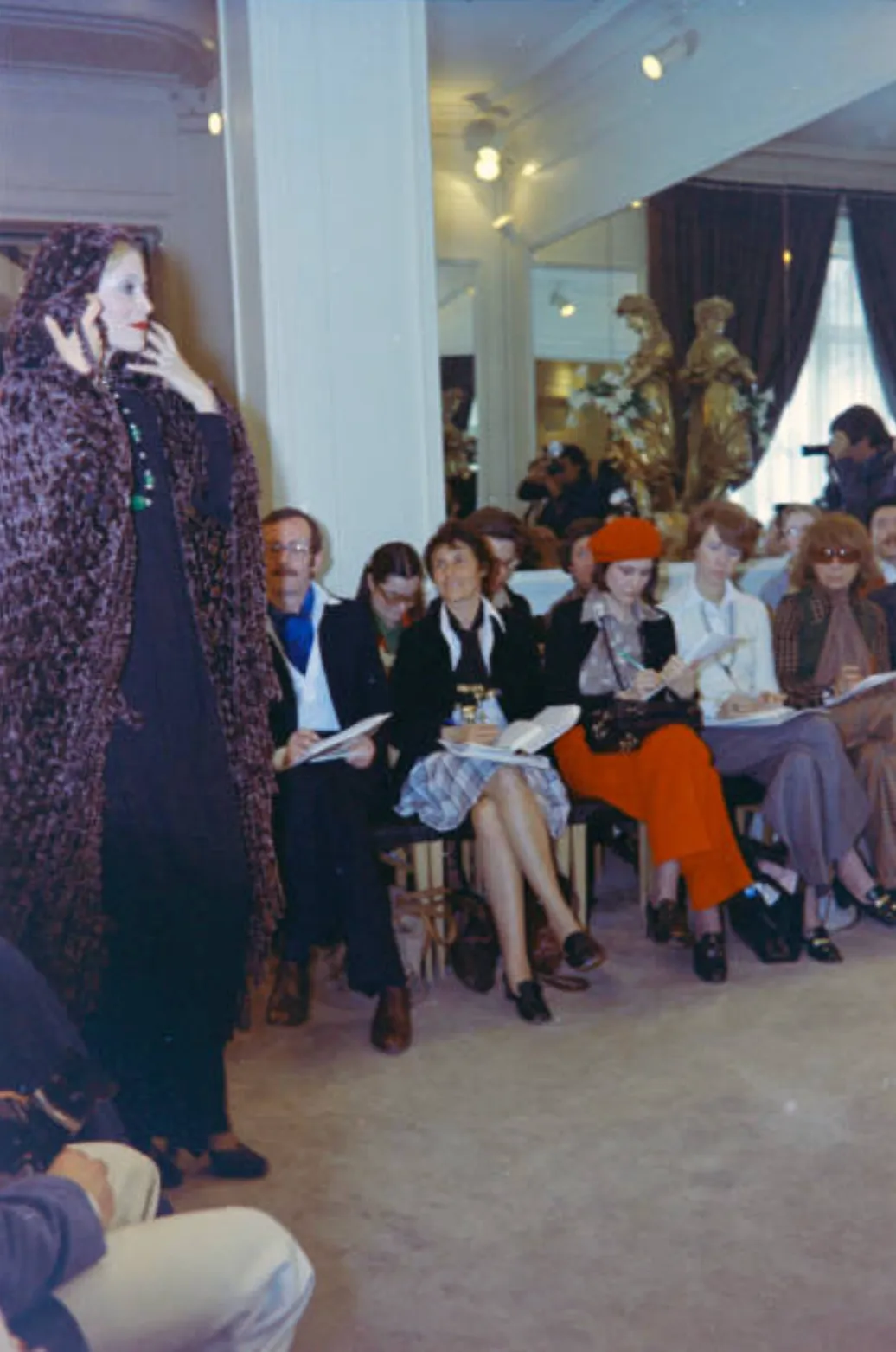 Beautiful Fall 1973 Yves Saint Laurent Soft Brown Fringed Chenille Knit Cape w Hood