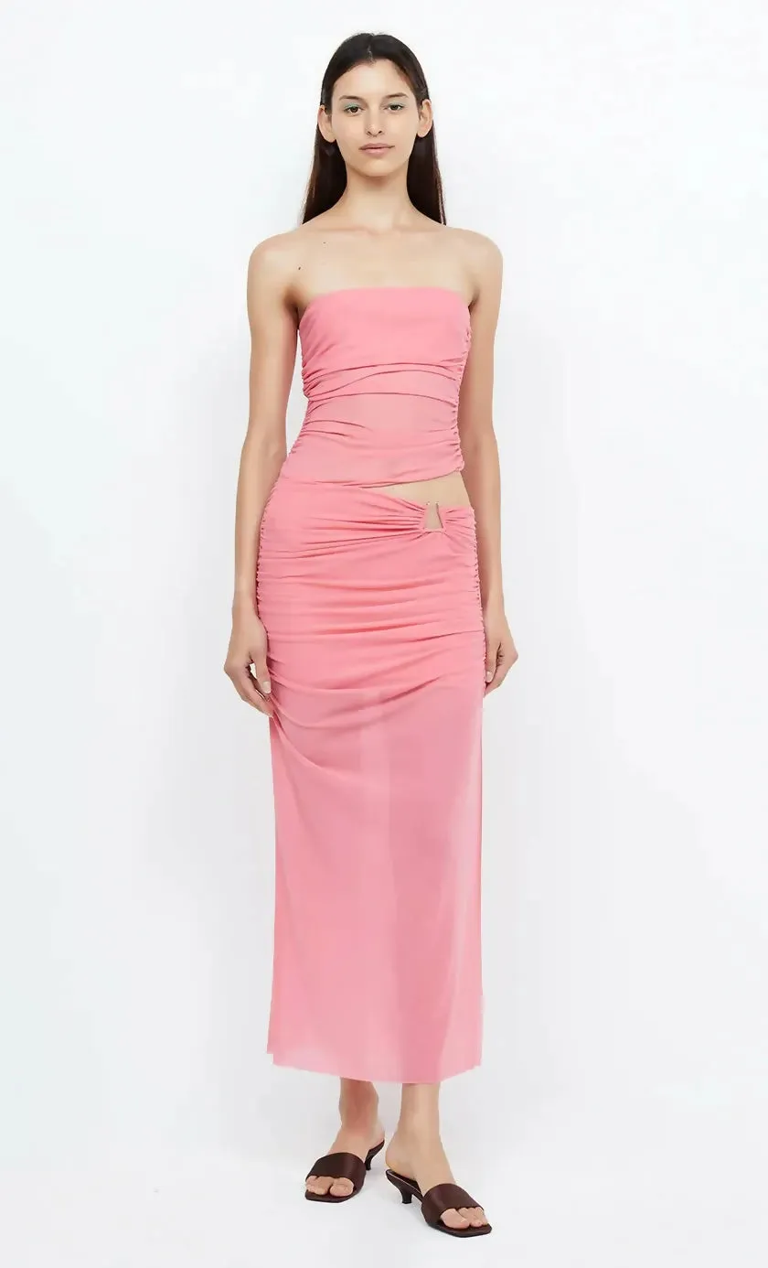 Bec & Bridge Iona Strapless Dress in Grapefruit
