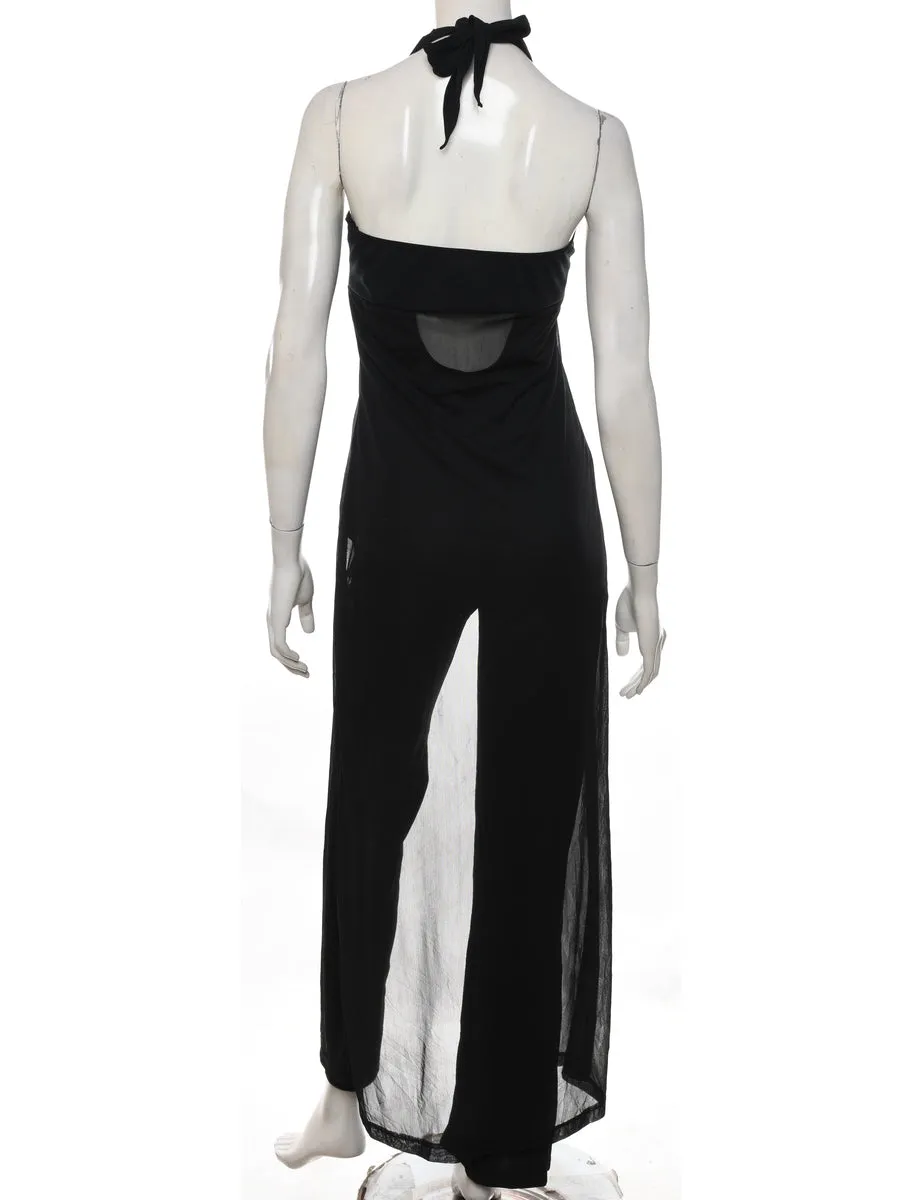 Black Halterneck Jumpsuit - S