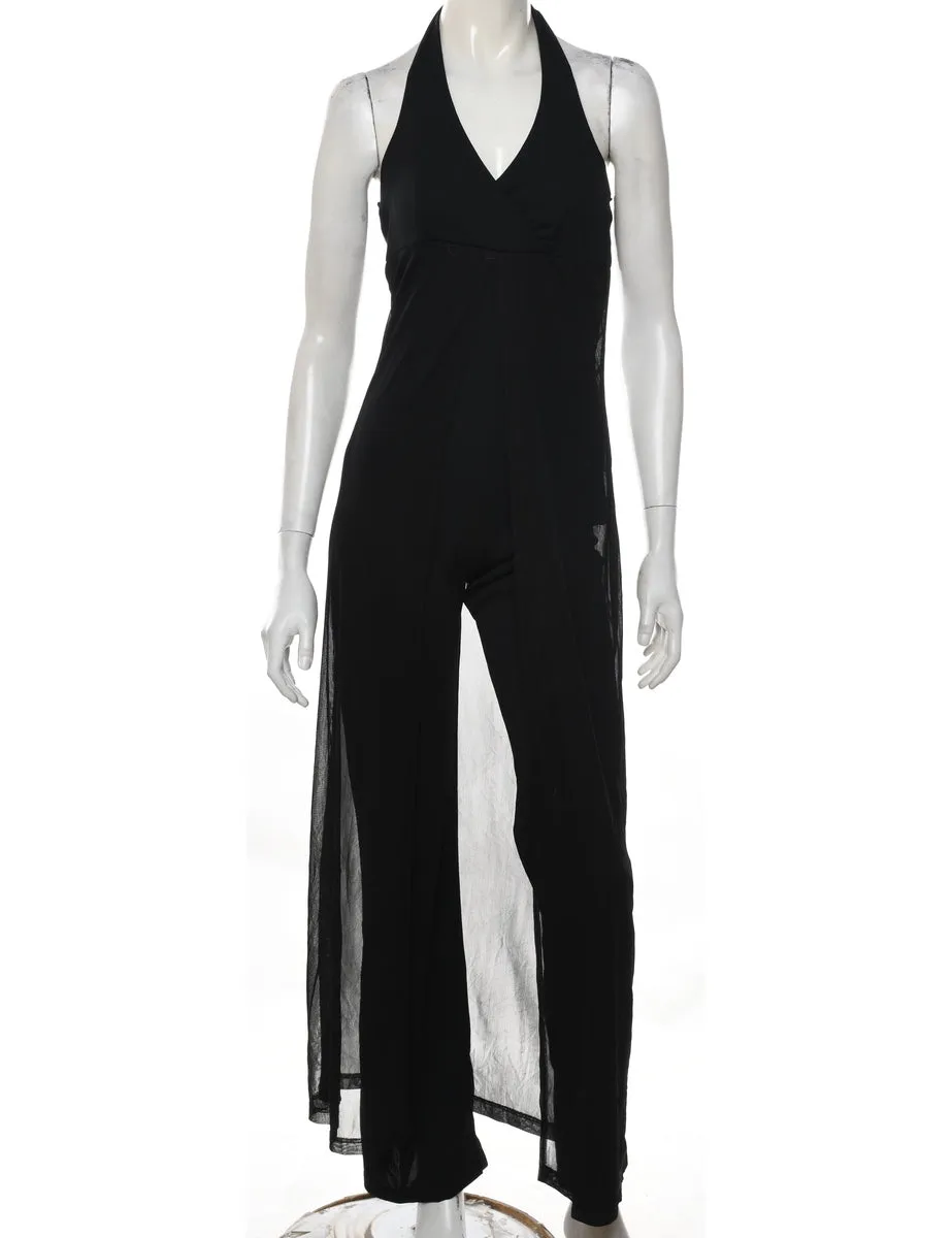 Black Halterneck Jumpsuit - S