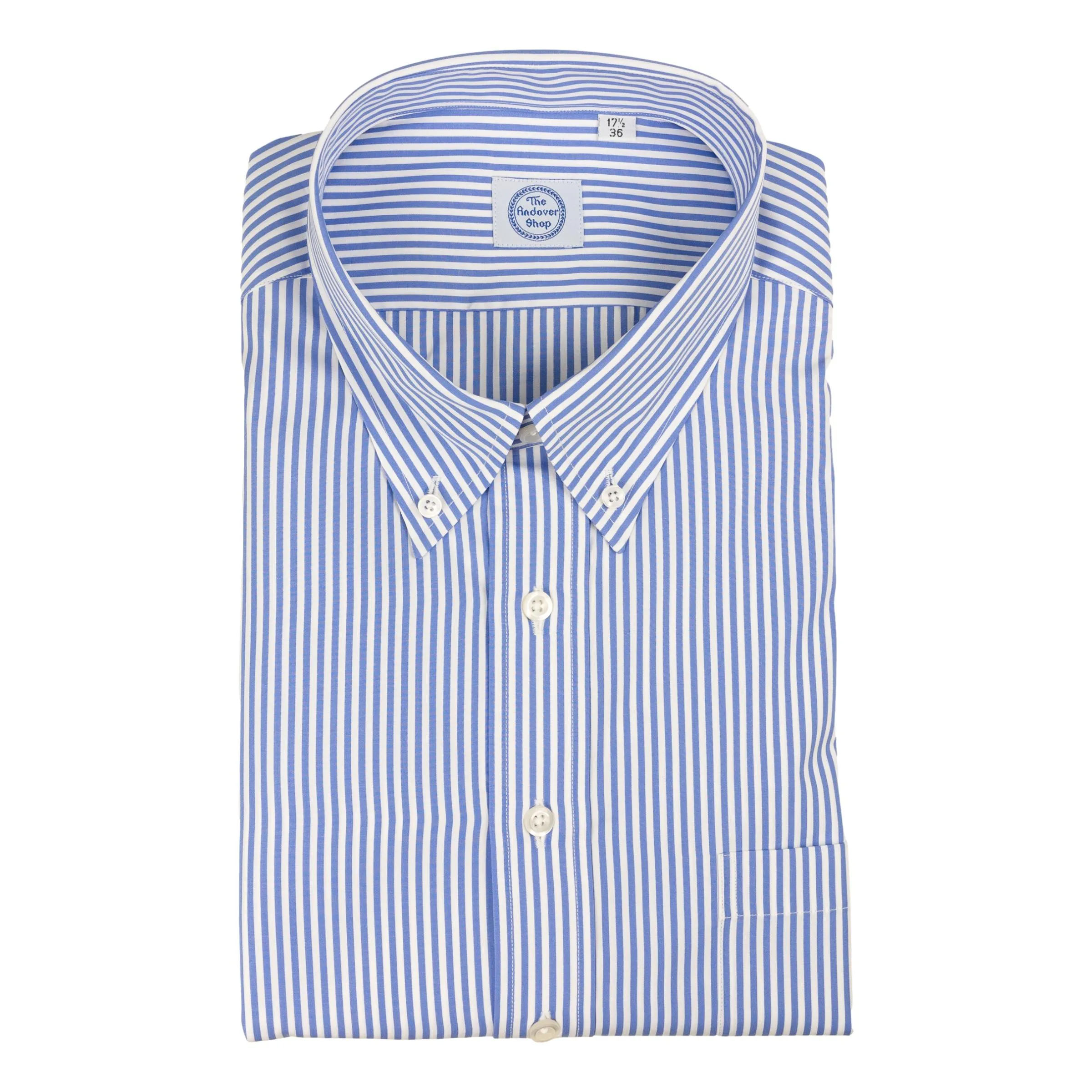 Blue Banker Stripe Button Down Dress Shirt