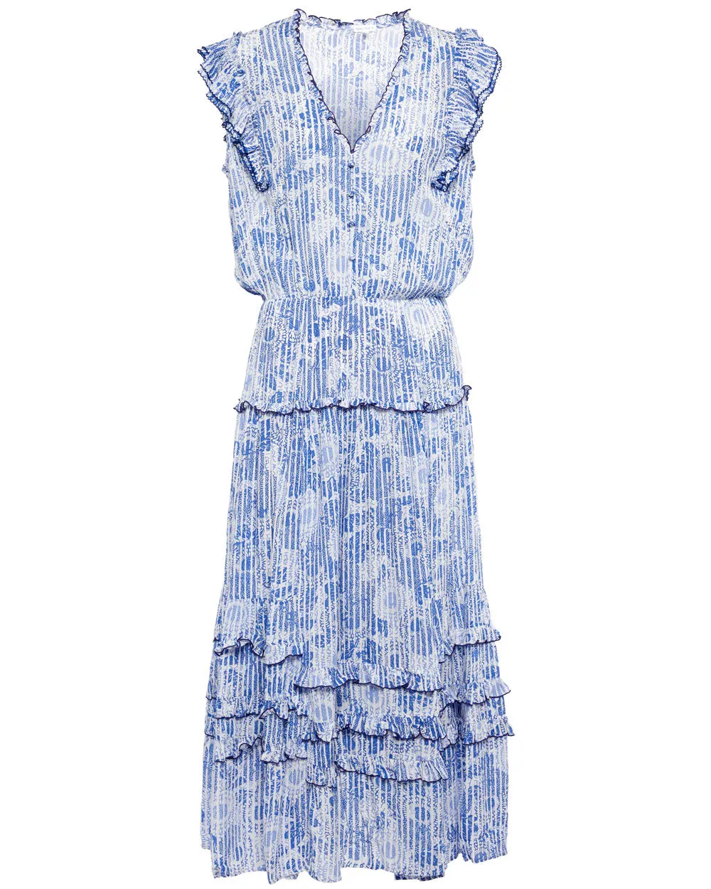 Blue Begonia Paulina V Neck Midi Dress