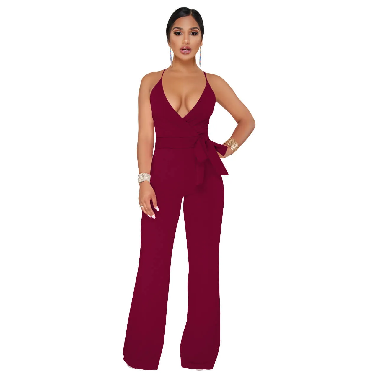 Bright Color Spaghetti Strap Bandage Jumpsuits
