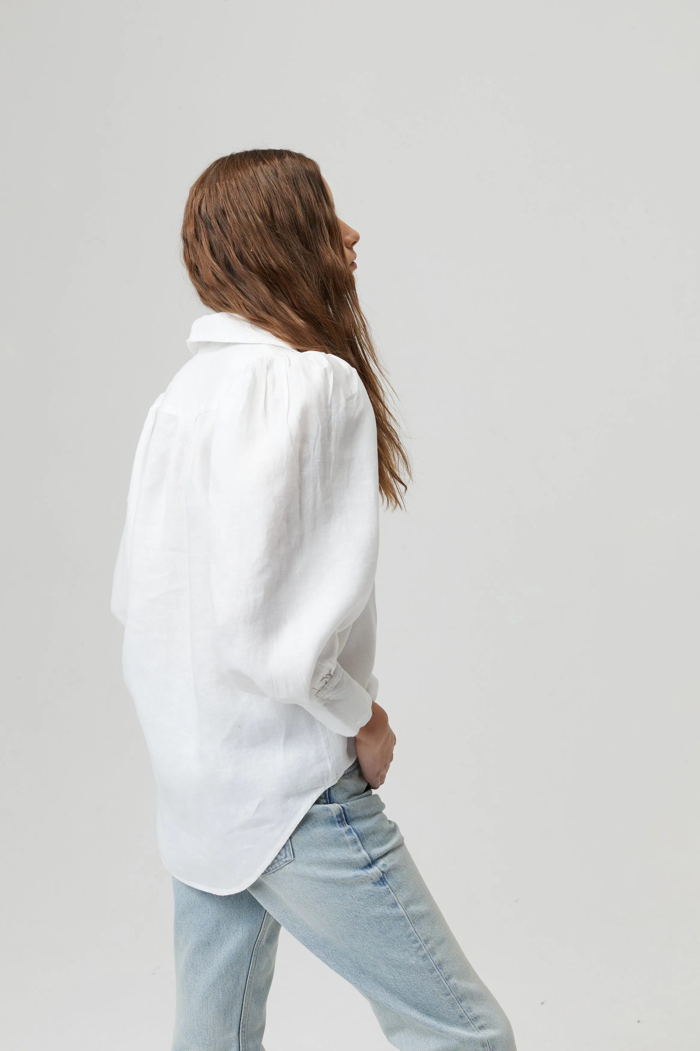 Camille Linen Shirt - White