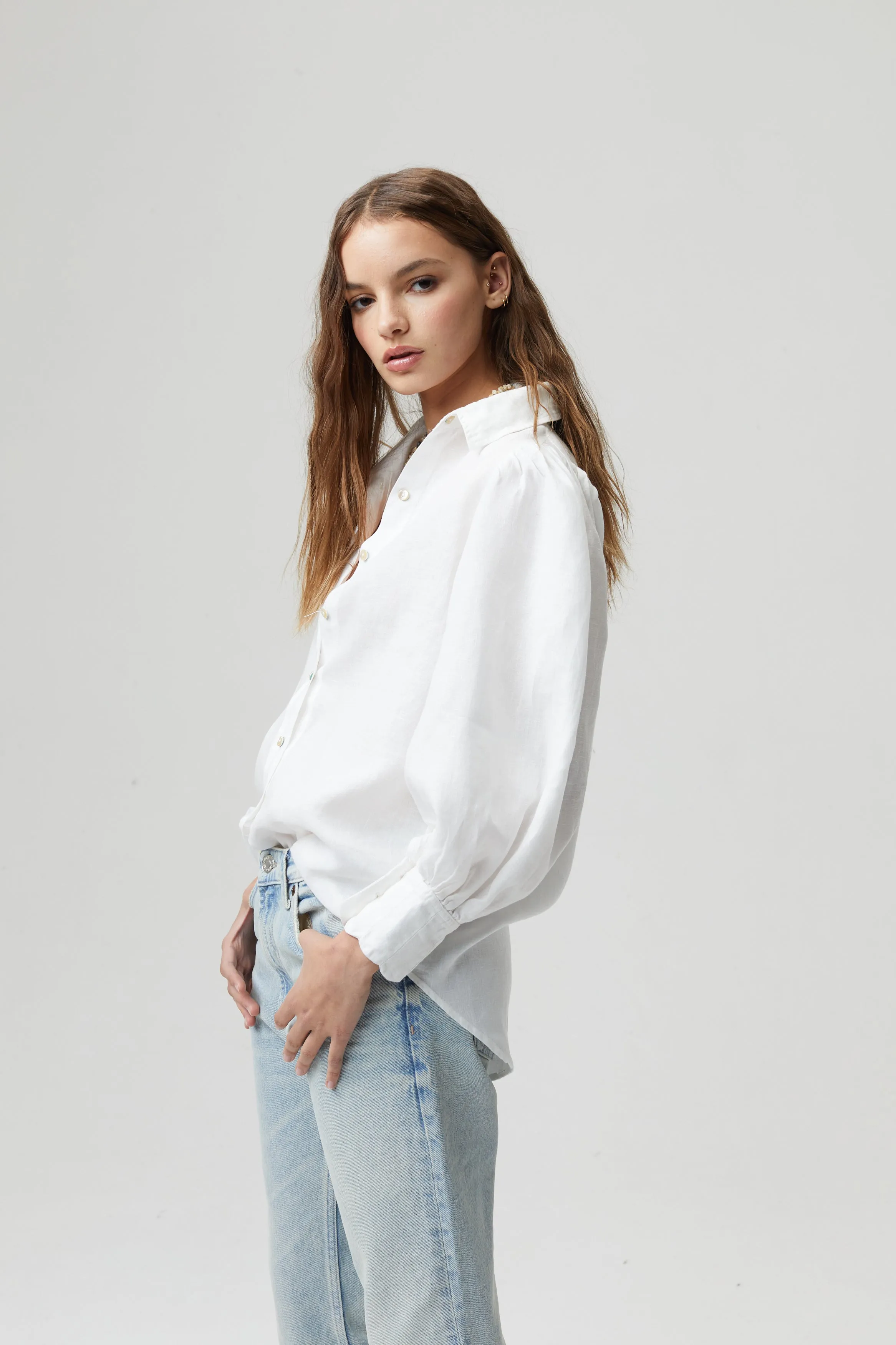Camille Linen Shirt - White