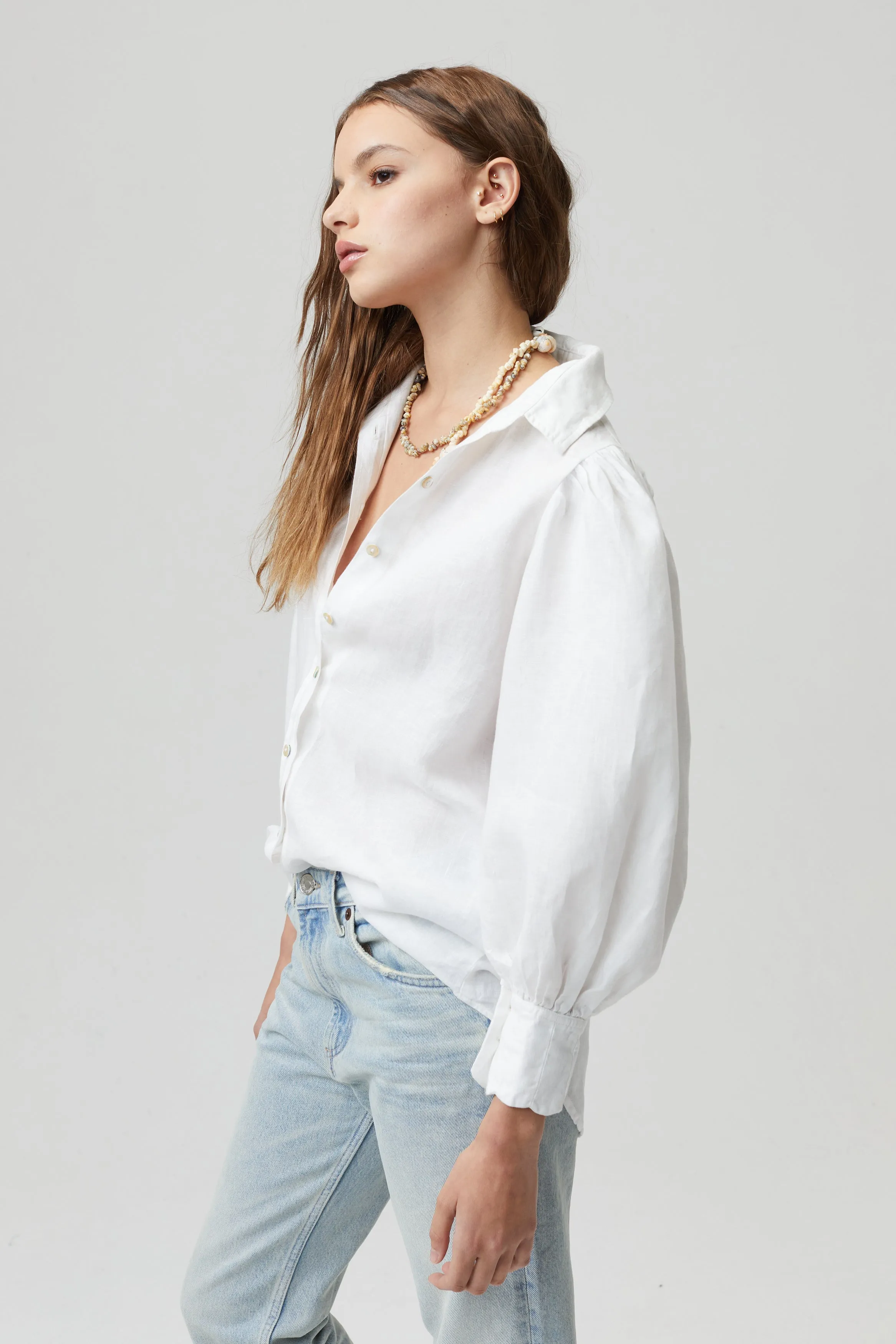 Camille Linen Shirt - White