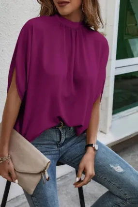 Cape Style Tie Top - Magenta