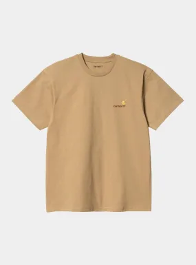 Carhartt T-shirt uomo manica corta American Script I029956 45 Dusty H Brown