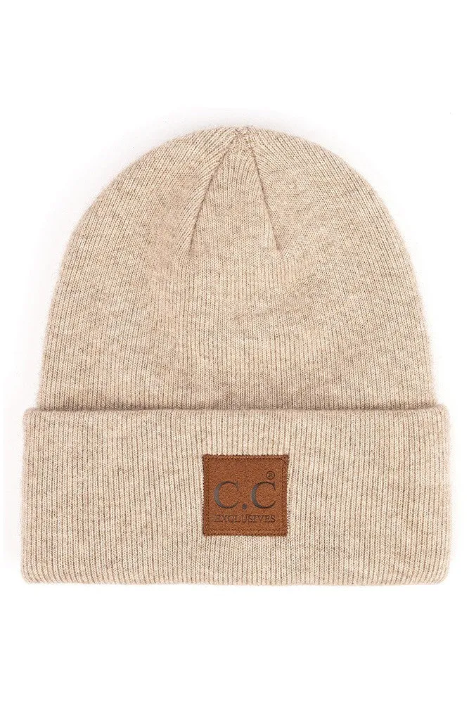 C.C HEATHERED BOYFRIEND BEANIE (Beige)