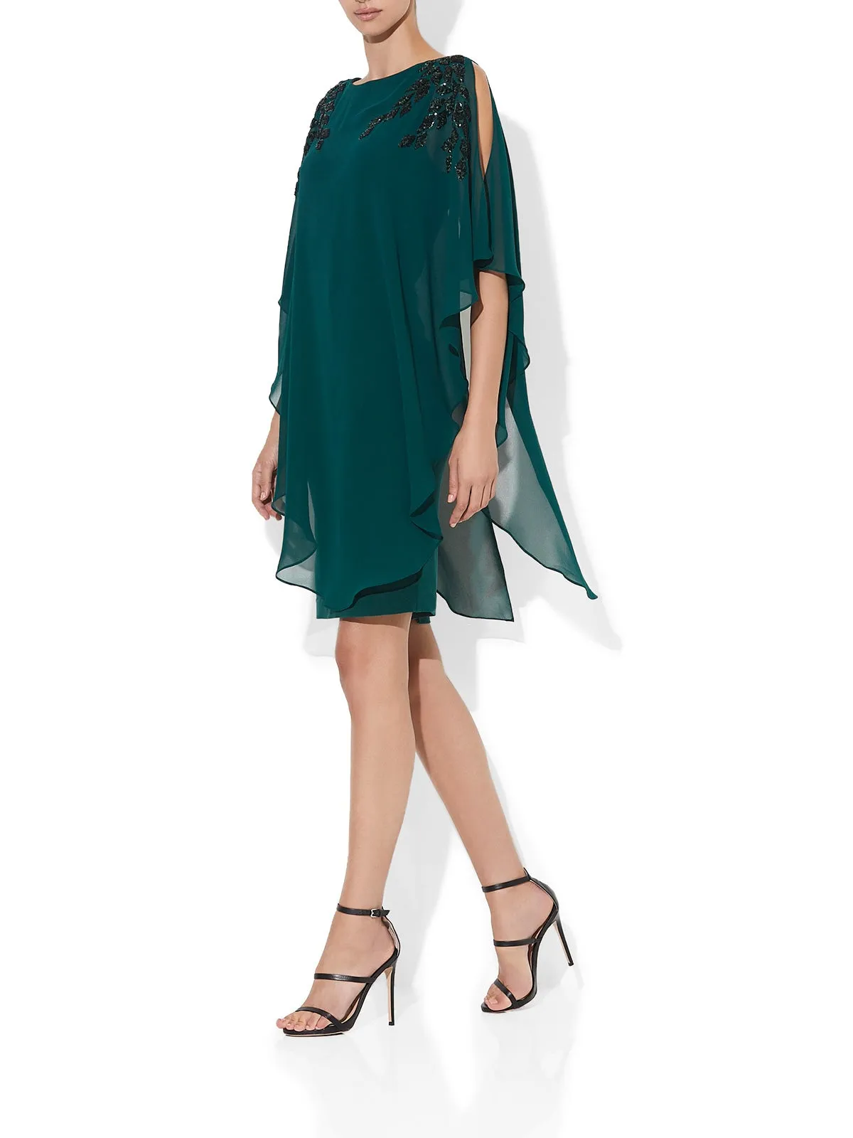Celine Emerald Chiffon Overlay Dress