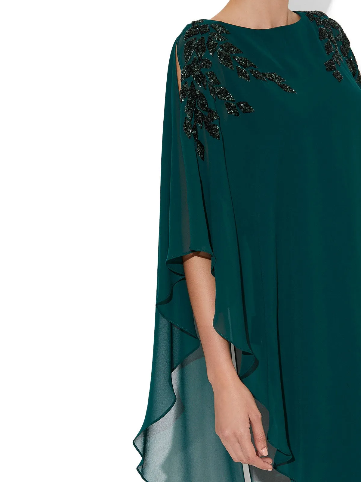 Celine Emerald Chiffon Overlay Dress