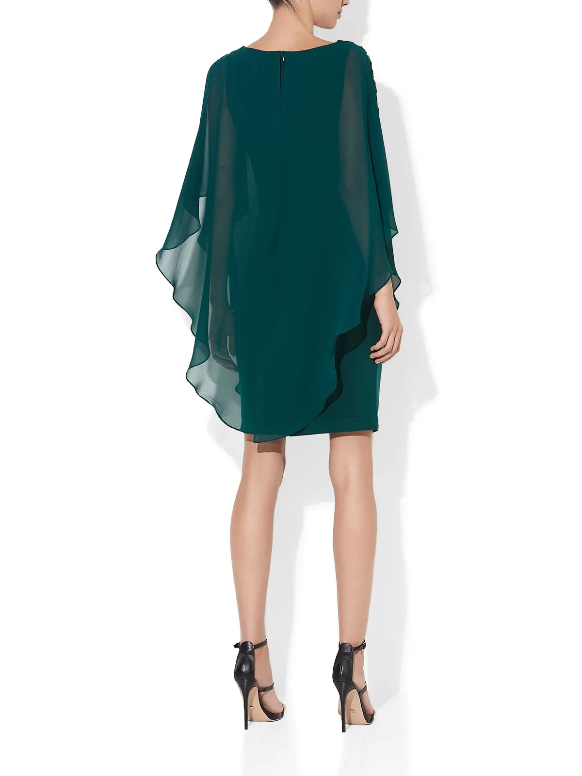 Celine Emerald Chiffon Overlay Dress