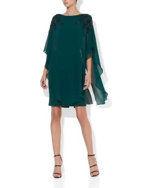 Celine Emerald Chiffon Overlay Dress