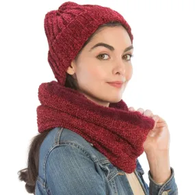 Chenille Lined Infinity Scarf & Hat Set