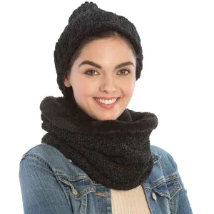 Chenille Lined Infinity Scarf & Hat Set