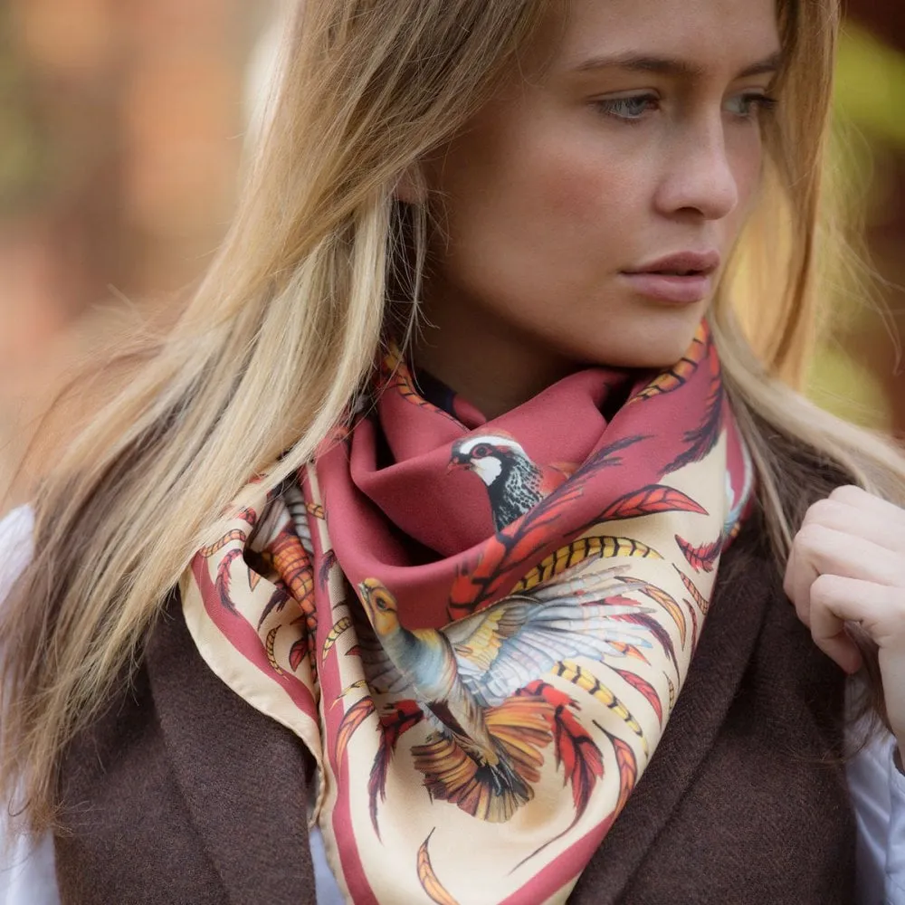 Clare Shaw Limited Edition Large Silk Game On Scarf