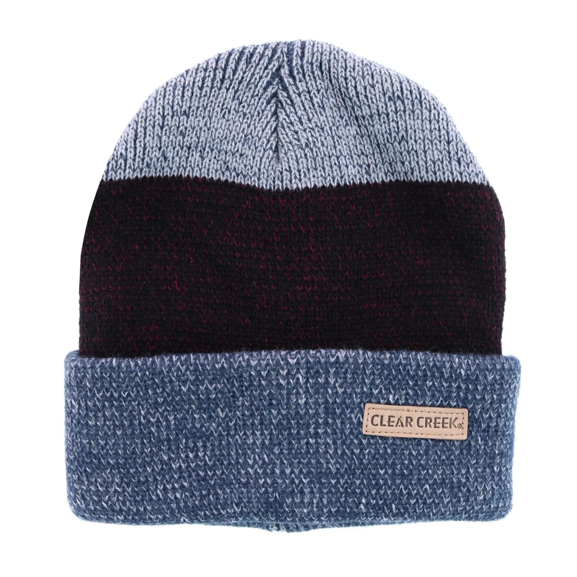Clear Creek Men's Knit Tri-Color Winter Cuff Hat