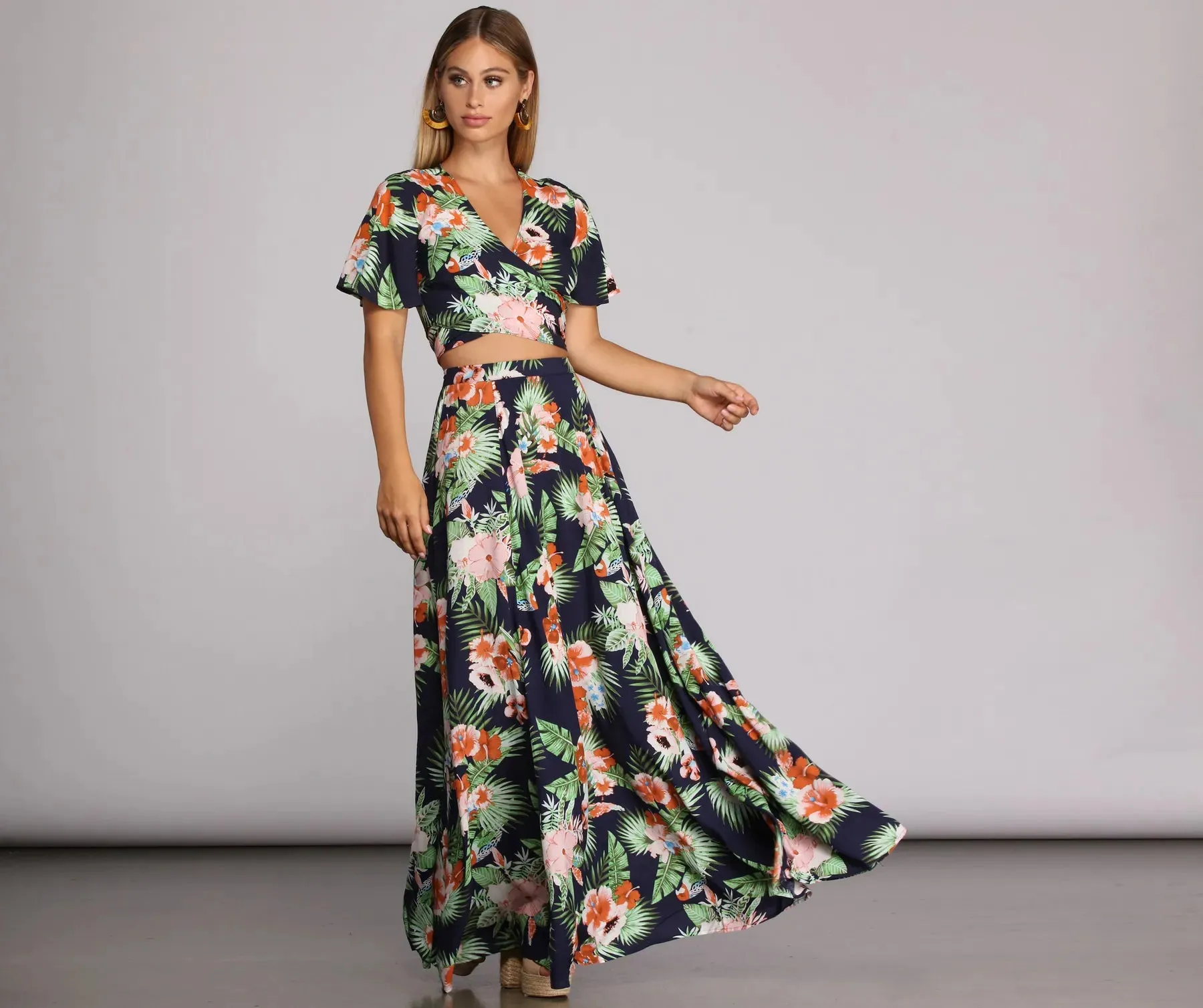 Coastal Vibes Zip Maxi Skirt