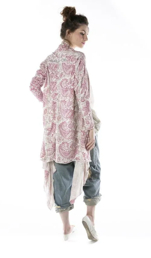 COTTON JERSEY KARESA CARDIGAN WITH POCKETS AND RAW EDGES, MAGNOLIA PEARL