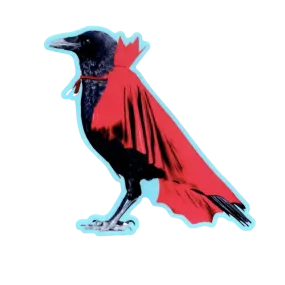Crow with Cape funny bird sticker
