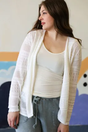 Curvy Cardigan In White