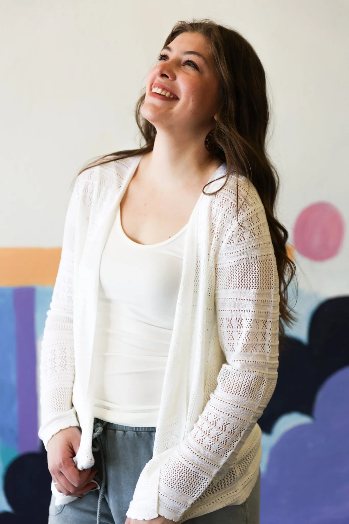 Curvy Cardigan In White