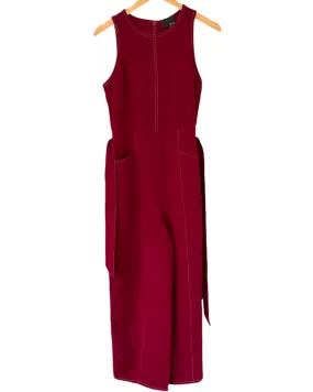 Dark Autumn Merlot Sleeveless Wide Leg Jumpsuit