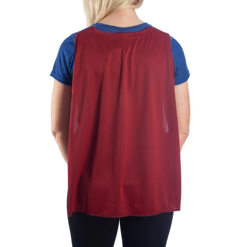 DC Supergirl Cape Tee Cosplay Supergirl Shirt Supergirl Cosplay - Supergirl Cape Shirt DC Comics Supergirl TShirt