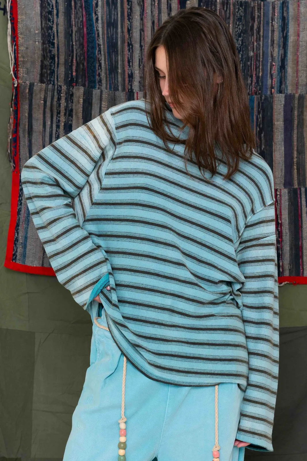 Derrick T Stripes Hemp/Organic Cotton Sunfaded Sea Angel
