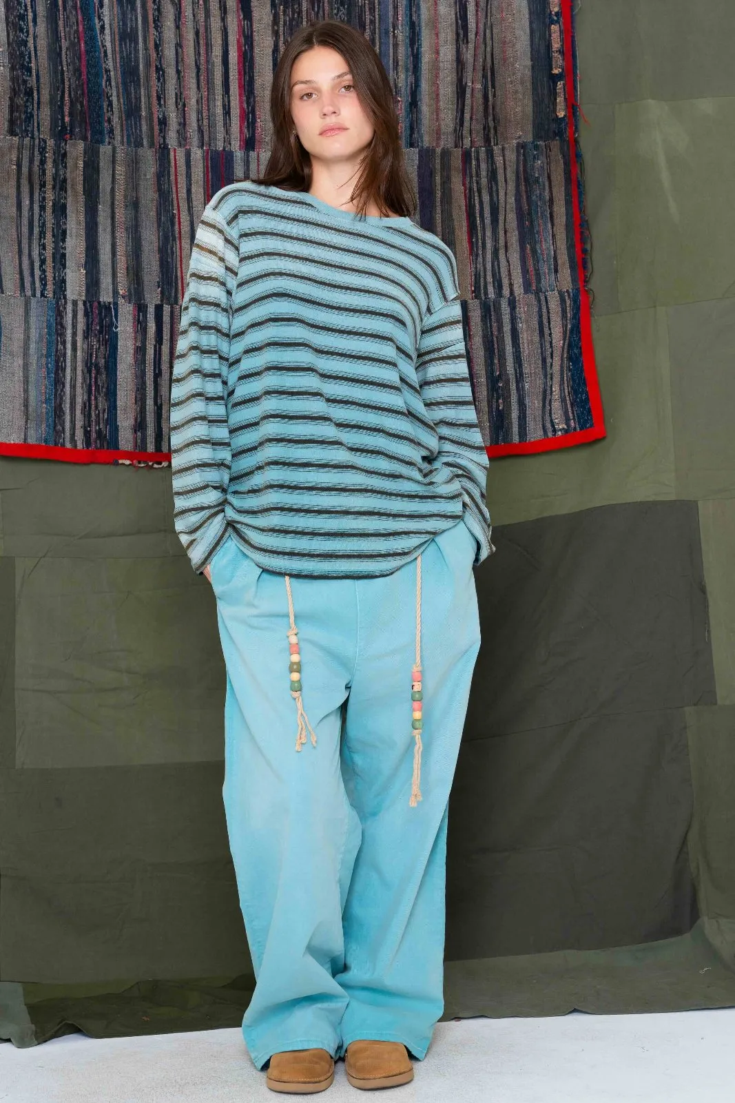 Derrick T Stripes Hemp/Organic Cotton Sunfaded Sea Angel