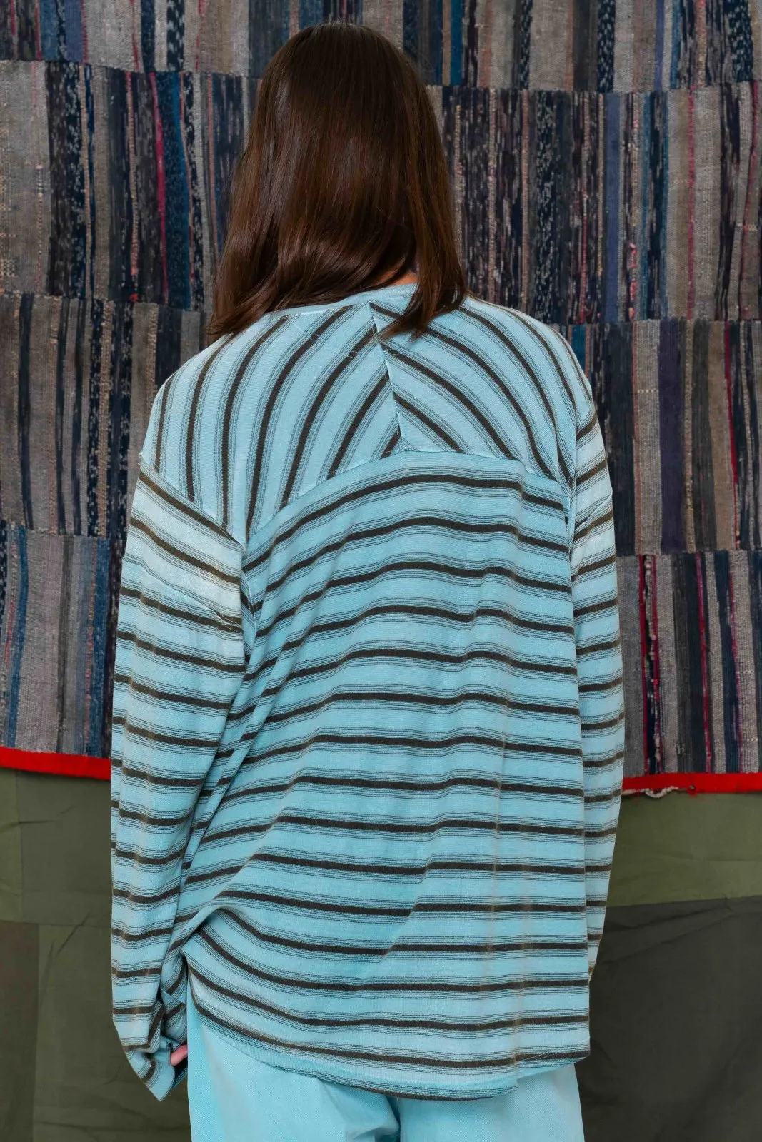 Derrick T Stripes Hemp/Organic Cotton Sunfaded Sea Angel
