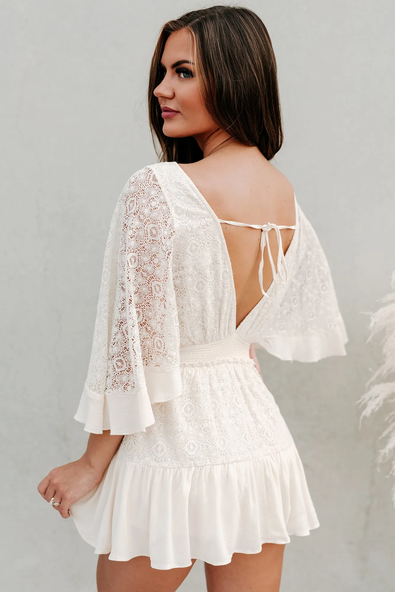 Desert Desire Crochet Lace Romper (Cream)