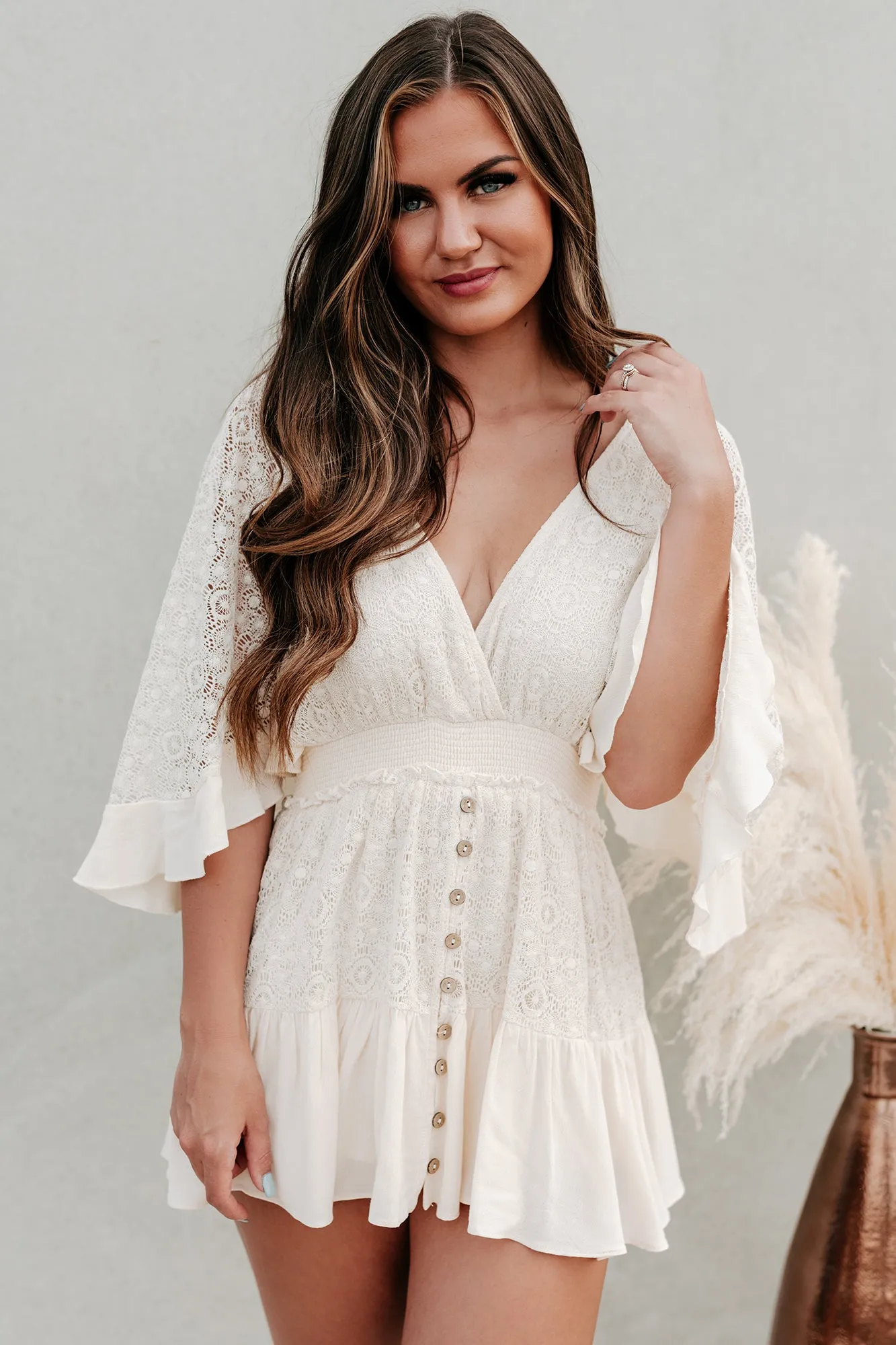 Desert Desire Crochet Lace Romper (Cream)