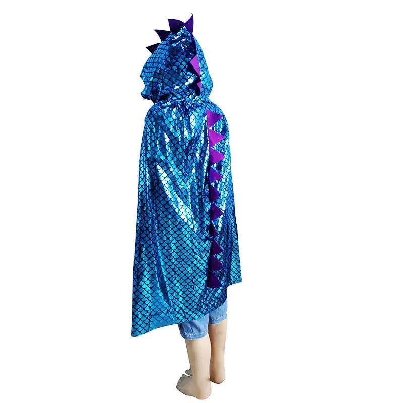 Dinosaur Cape Halloween Cosplay Costume Dragon Hooded Cloak