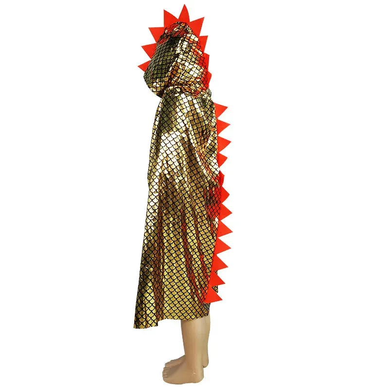 Dinosaur Cape Halloween Cosplay Costume Dragon Hooded Cloak