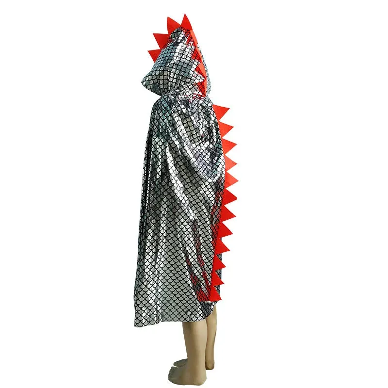 Dinosaur Cape Halloween Cosplay Costume Dragon Hooded Cloak