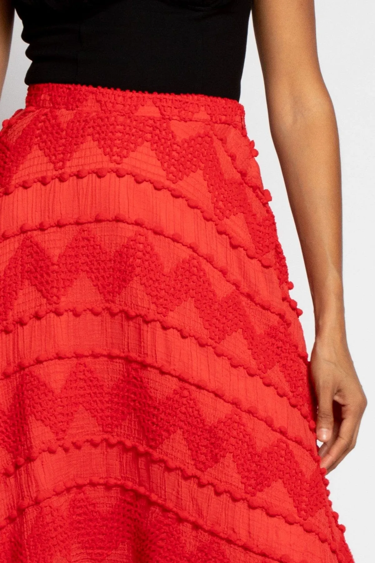 Dorset Skirt - Red Pom Pom