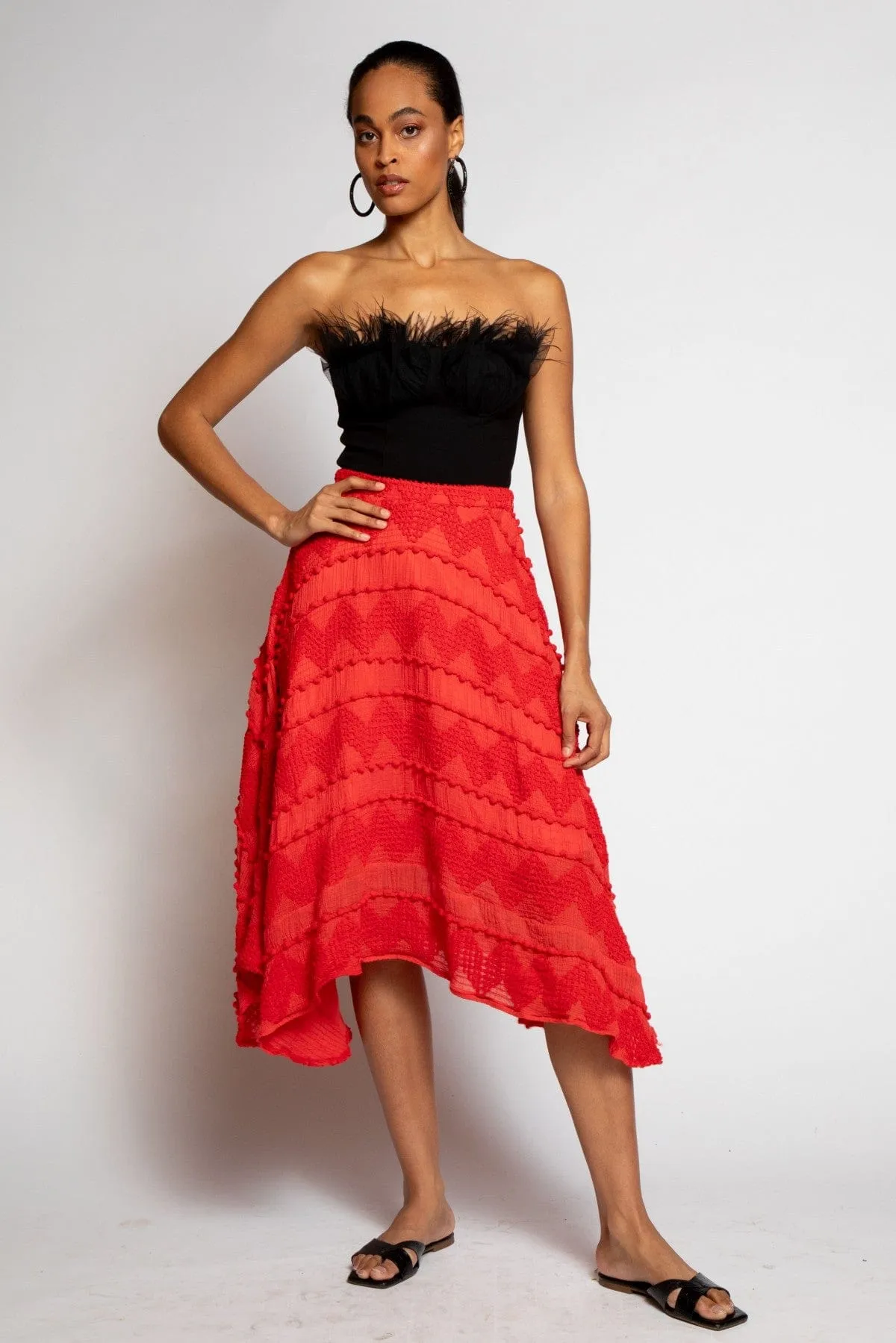 Dorset Skirt - Red Pom Pom