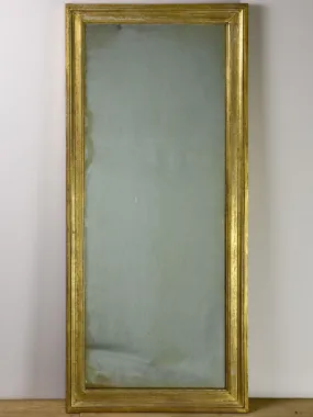 Early 20th Century French rectangular mirror with gold frame 19¾" x 44"