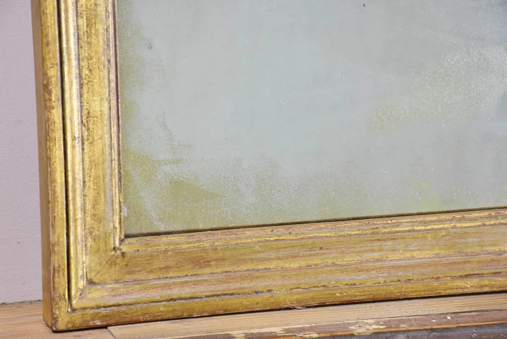 Early 20th Century French rectangular mirror with gold frame 19¾" x 44"