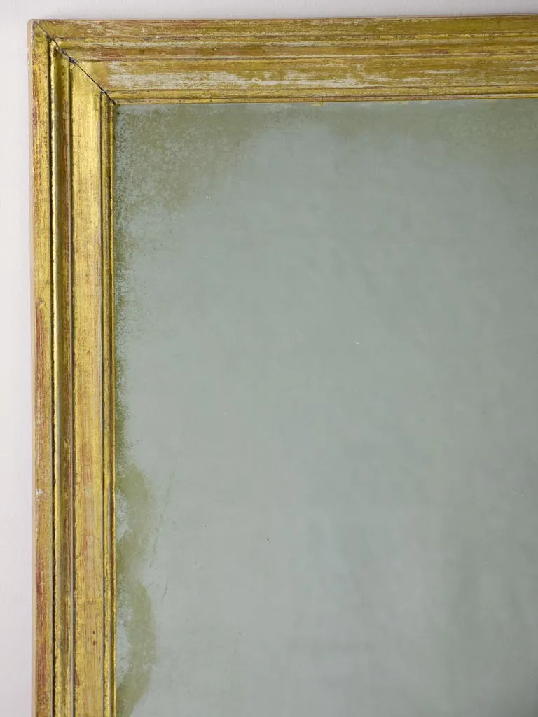 Early 20th Century French rectangular mirror with gold frame 19¾" x 44"