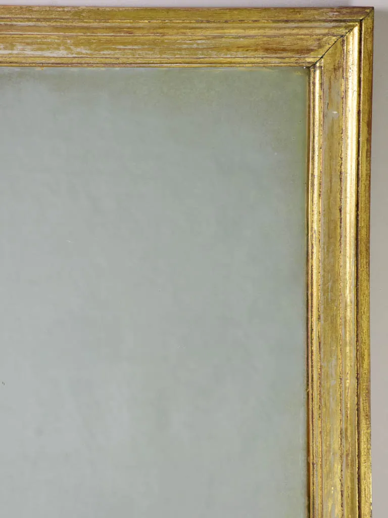 Early 20th Century French rectangular mirror with gold frame 19¾" x 44"