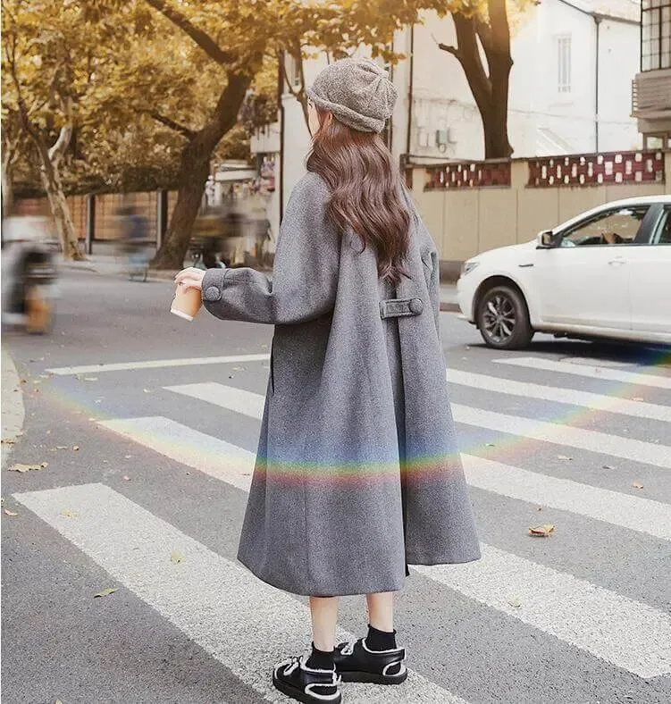 Elegant Double Breasted Wool Overcoat for Women