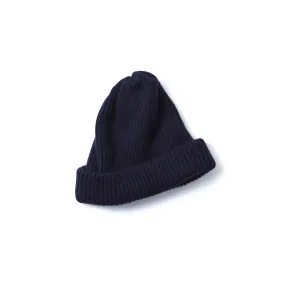Extra Fine Merino Roll Up Beanie - Navy