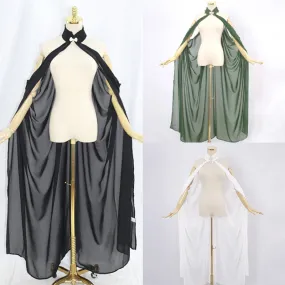 Fairy Elf Cape Elven Queen Princess Collared Cloak Medieval Cosplay Costume