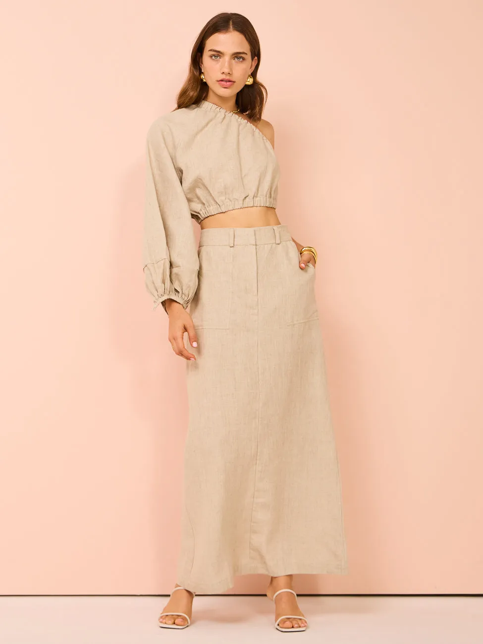 Faithfull the Brand Amreli Maxi Skirt in Natural