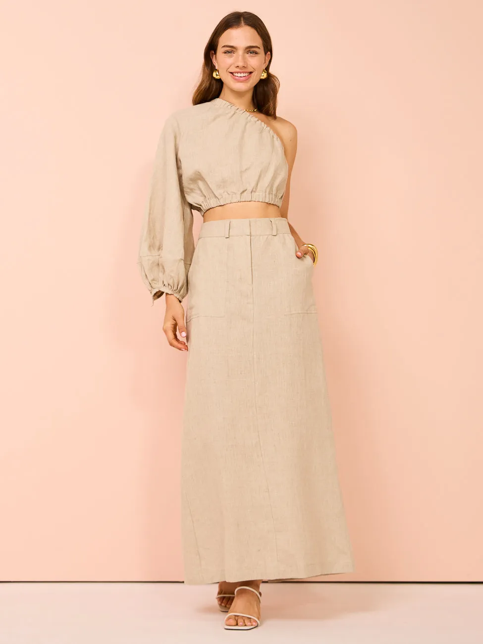 Faithfull the Brand Amreli Maxi Skirt in Natural