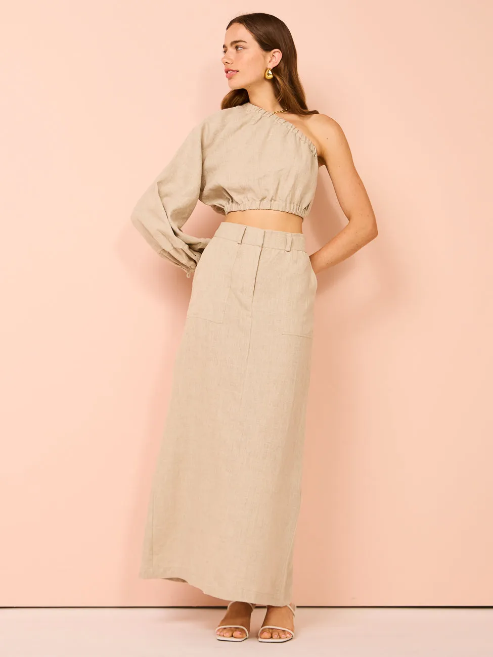 Faithfull the Brand Amreli Maxi Skirt in Natural