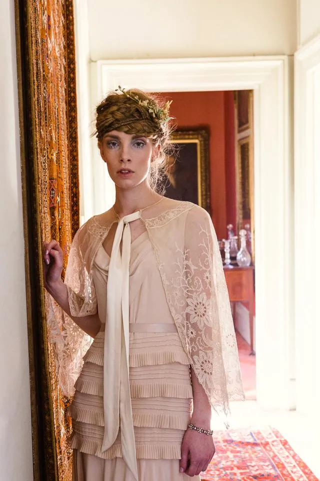 'Flapper' Wedding Dress in Silk Crepe-de-Chine, Made To Order