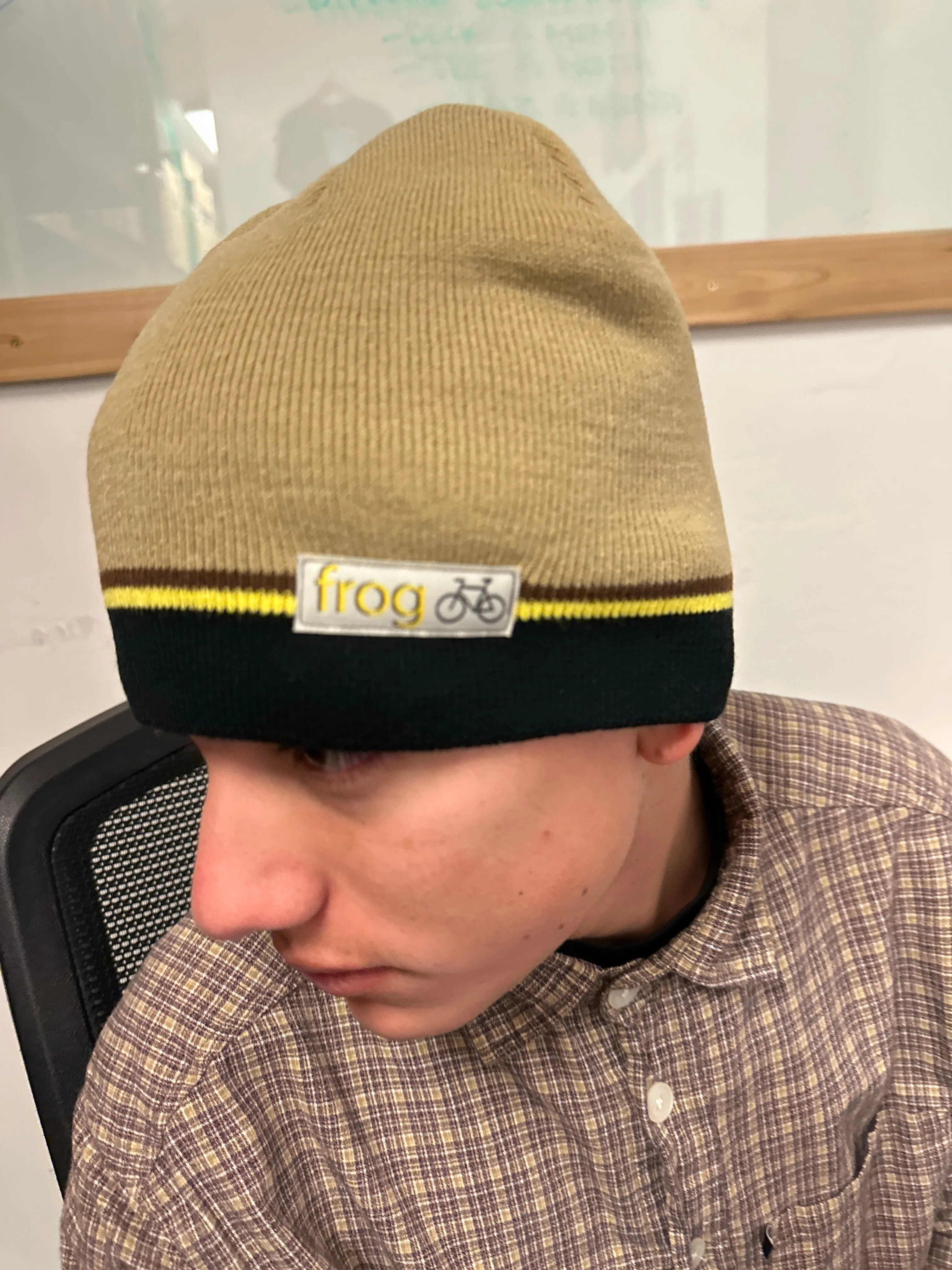 Frog Bicycle Beanie - Beige